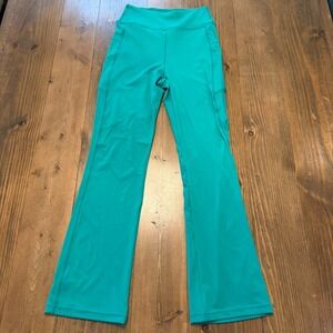 Alo Yoga High Rise Flare Yoga Pants Womens Medium Green Leggings Workout
